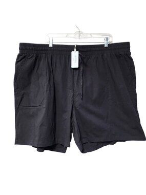 Ritera Mens Black Drawstring Elastic Waist Shorts 5XL With Tags